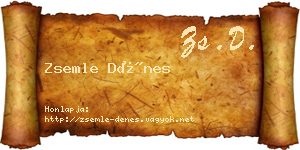 Zsemle Dénes névjegykártya